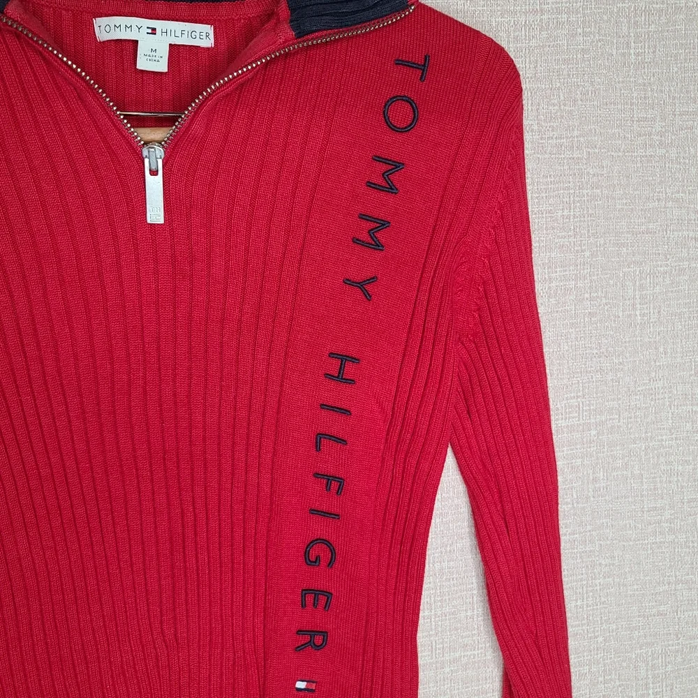 Tommy Hilfiger Red Ribbed Sweater - Picture 2 of 9
